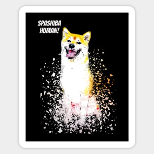 Shiba Inu Spashiba Human Sticker